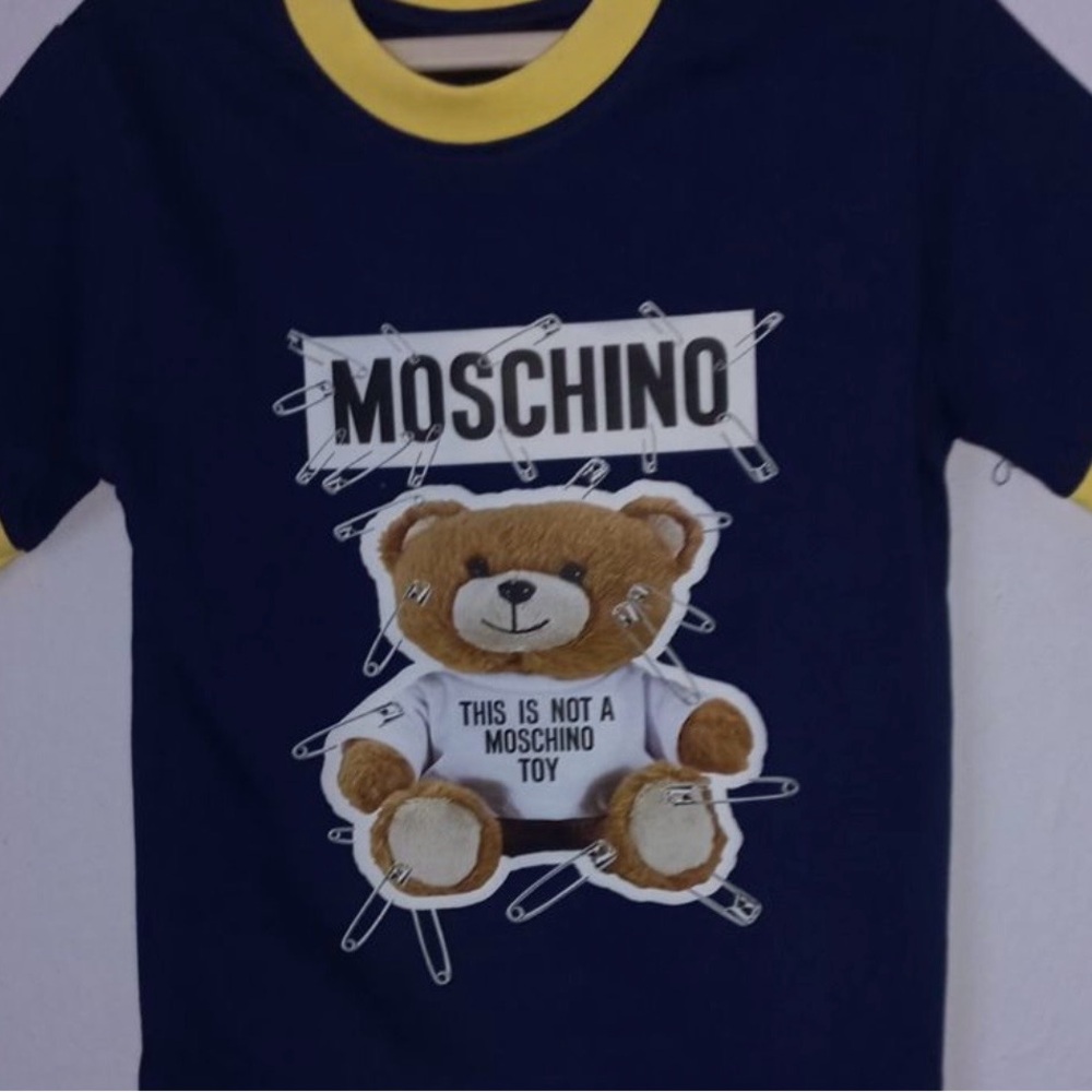 Moschino Dark Blue Tee with Teddy Bear Graphic,boys 6
